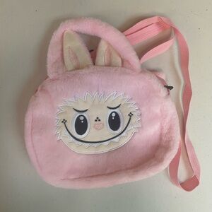Labubu Pink Plush Kids Backpack/purse. Brand New